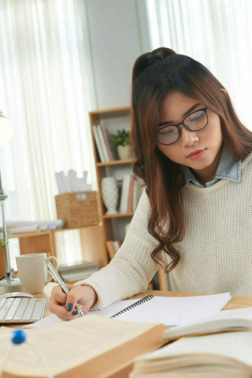 Teen doing homework